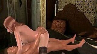 A sexy big tit brunette 3D babe is having her tight hole pounded porn video